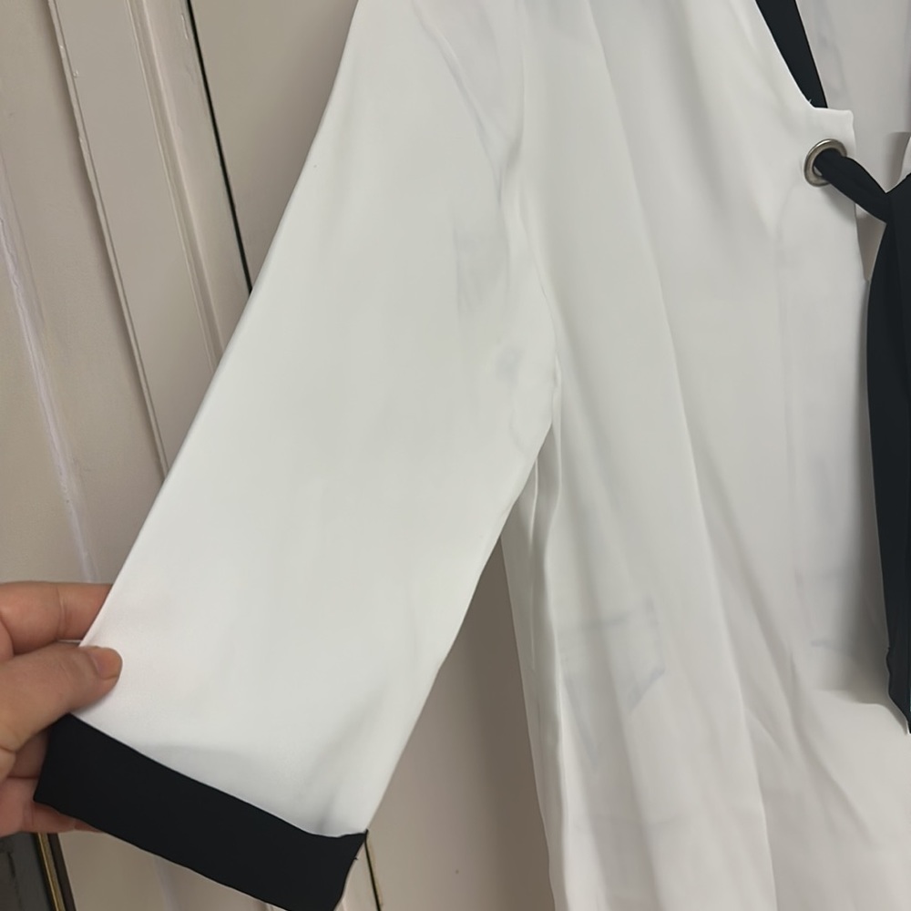 NWT Zara Classic, stylish W& B dress with an interesting detail at V-neck! - Picture 6 of 9